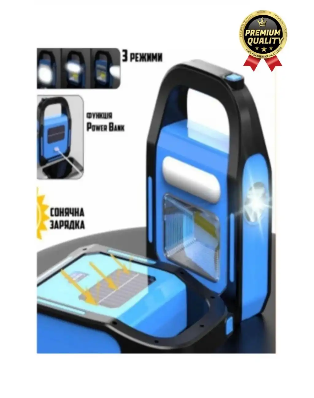 Çok Amaçlı Güneş Enerjili Powerbank USB Şarj Edilebilir Su Geçirmez Solar Işıldak Fener Kamp Lambası