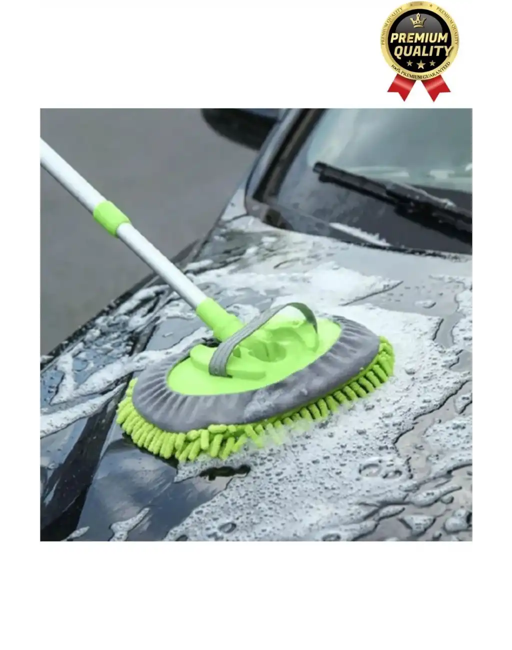 Çok Fonksiyonlu 180 Derece Dönen Mikrofiber Mop Çizmez Araba Otomobil Yıkama Uzun Sopalı Fırça Seti