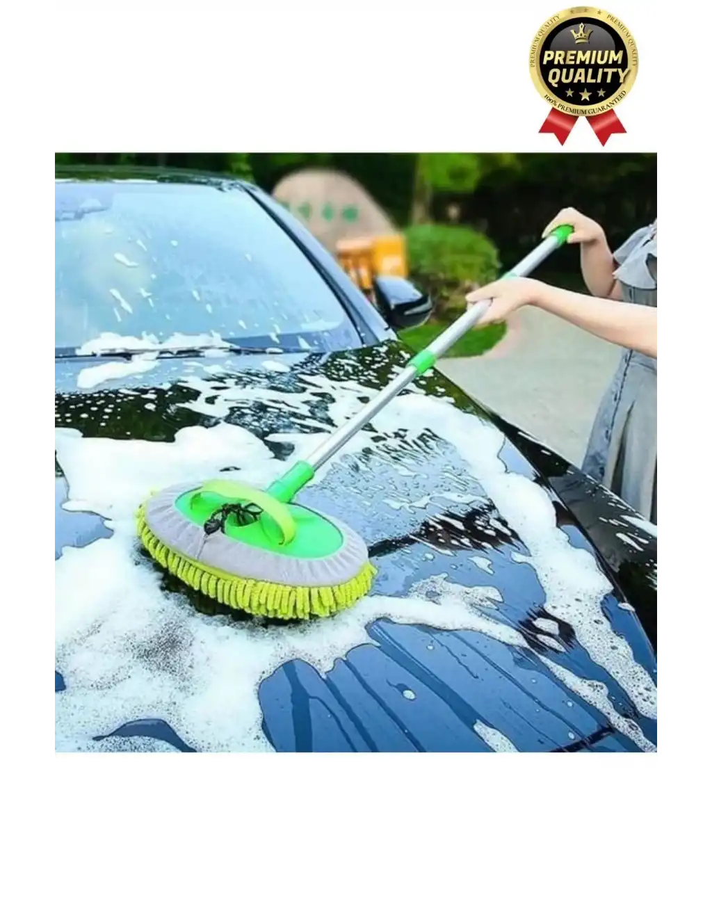 Çok Fonksiyonlu 180 Derece Dönen Mikrofiber Mop Çizmez Araba Otomobil Yıkama Uzun Sopalı Fırça Seti