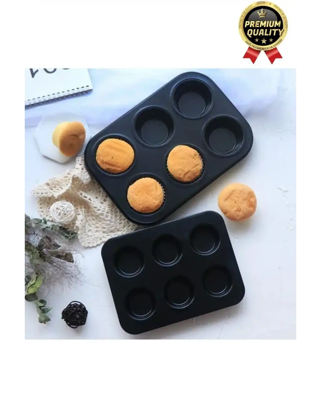 Çok Amaçlı Mutfak Yüksek Isıya Dayanıklı Yıkanabilir Yanmaz Yapışmaz 6’lı Kek Muffin Cupcake Kalıbı