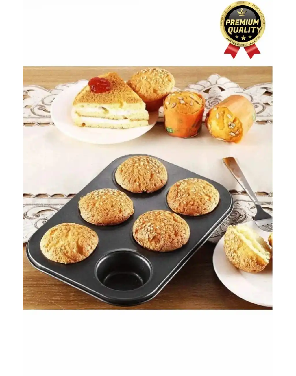 Çok Amaçlı Mutfak Yüksek Isıya Dayanıklı Yıkanabilir Yanmaz Yapışmaz 6’lı Kek Muffin Cupcake Kalıbı