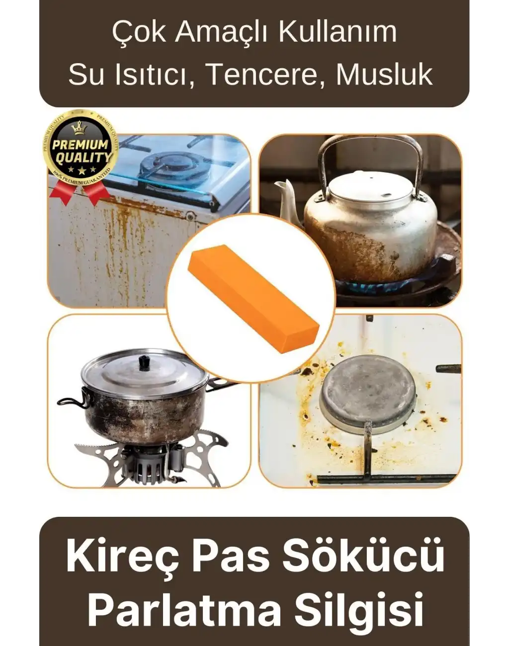 Çok Amaçlı Su Isıtıcı Tencere Musluk Lavabo Kireç Pas Leke Kir Temizleme Sökücü Parlatma Silgisi