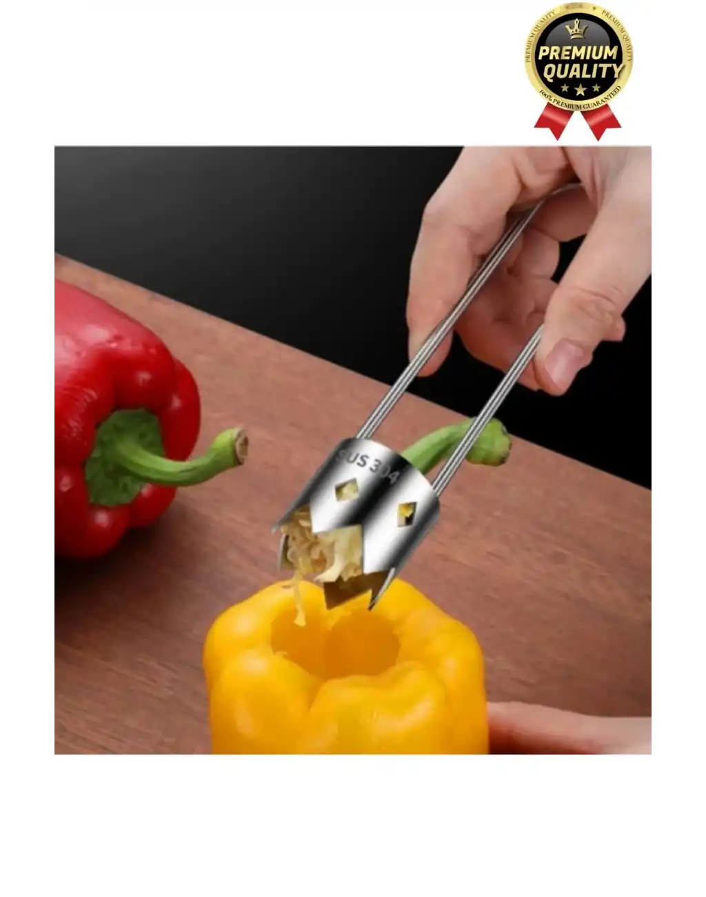 Çok Amaçlı Sağlam Pratik Paslanmaz Çelik Biber Domates Meyve Sebze Çekirdek Çıkarıcı Oyacak Aparatı