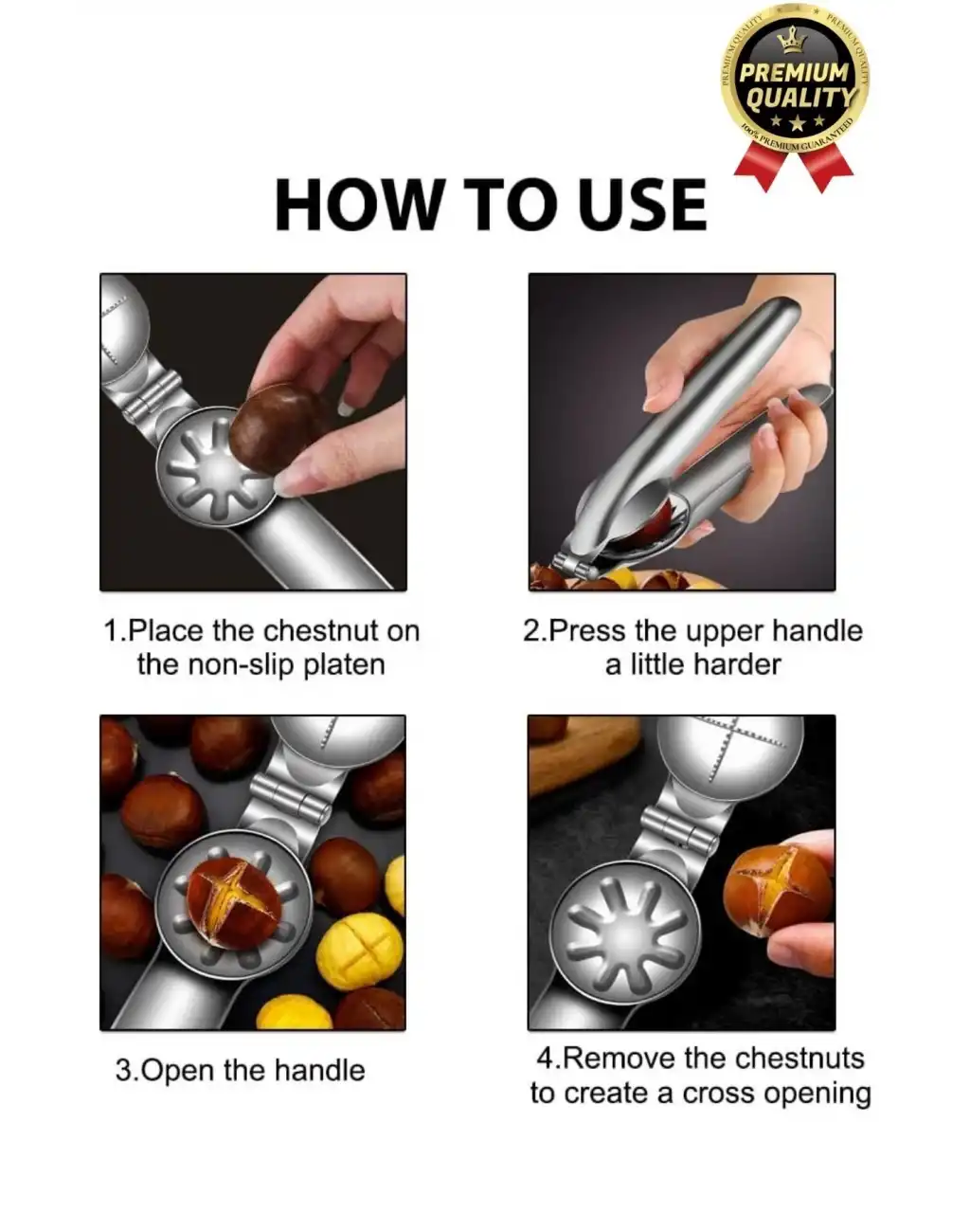 Çok Fonksiyonlu Ergonomik Kaymaz Paslanmaz Çelik Kabuk Kırma Açma Aleti Metal Kestane Çizici Pense