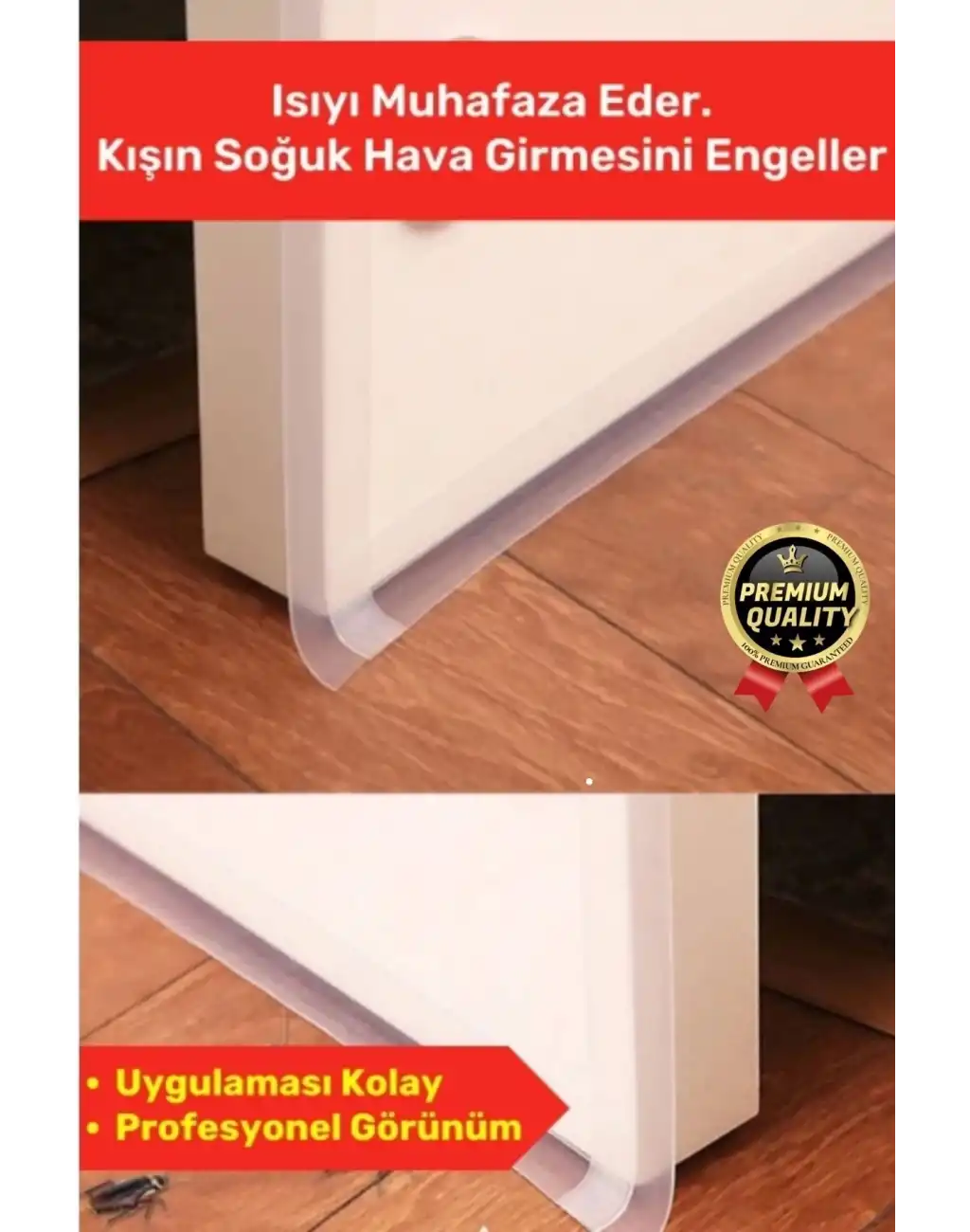Şeffaf Silikon Rüzgâr Soğuk Böcek Engelleme Cam Kapı Pencere İzolasyon Yalıtım Şerit Bant 5mt 3 Adet