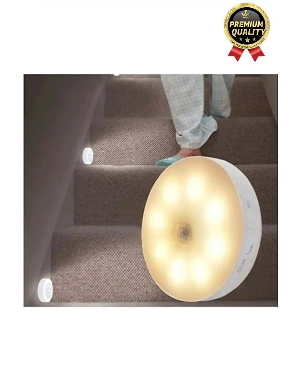 Premium Hareket Sensörlü Usb Şarj Edilebilir Mıknatıslı 3 Mod 8 Ledli Beyaz Işık Gece Lambası 1 Adet