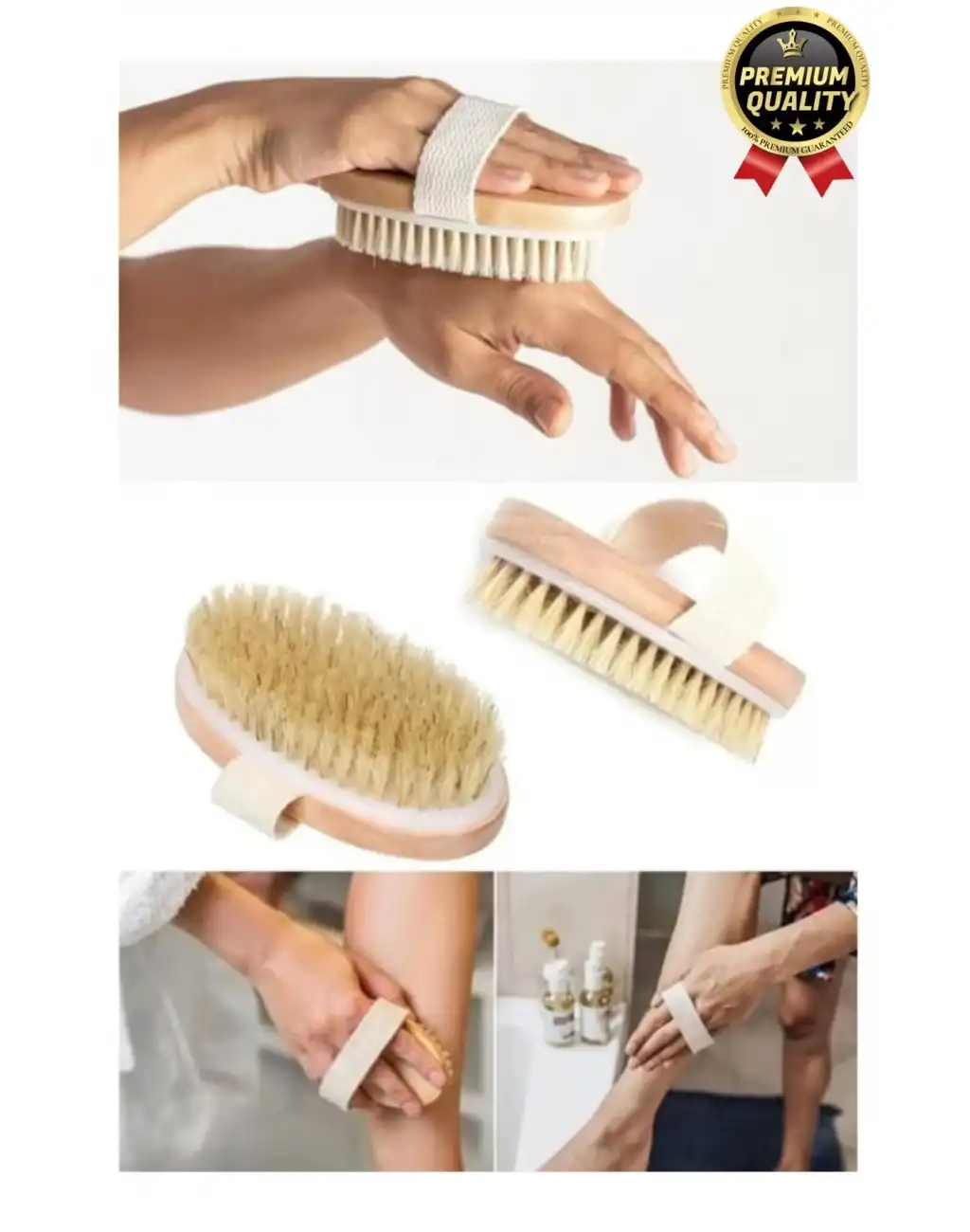 Yeni Üretim Çatlak Giderici Selülit Önleyici %100 Doğal At Kılı Ahşap Banyo Fırçası Kuru Masaj Aleti