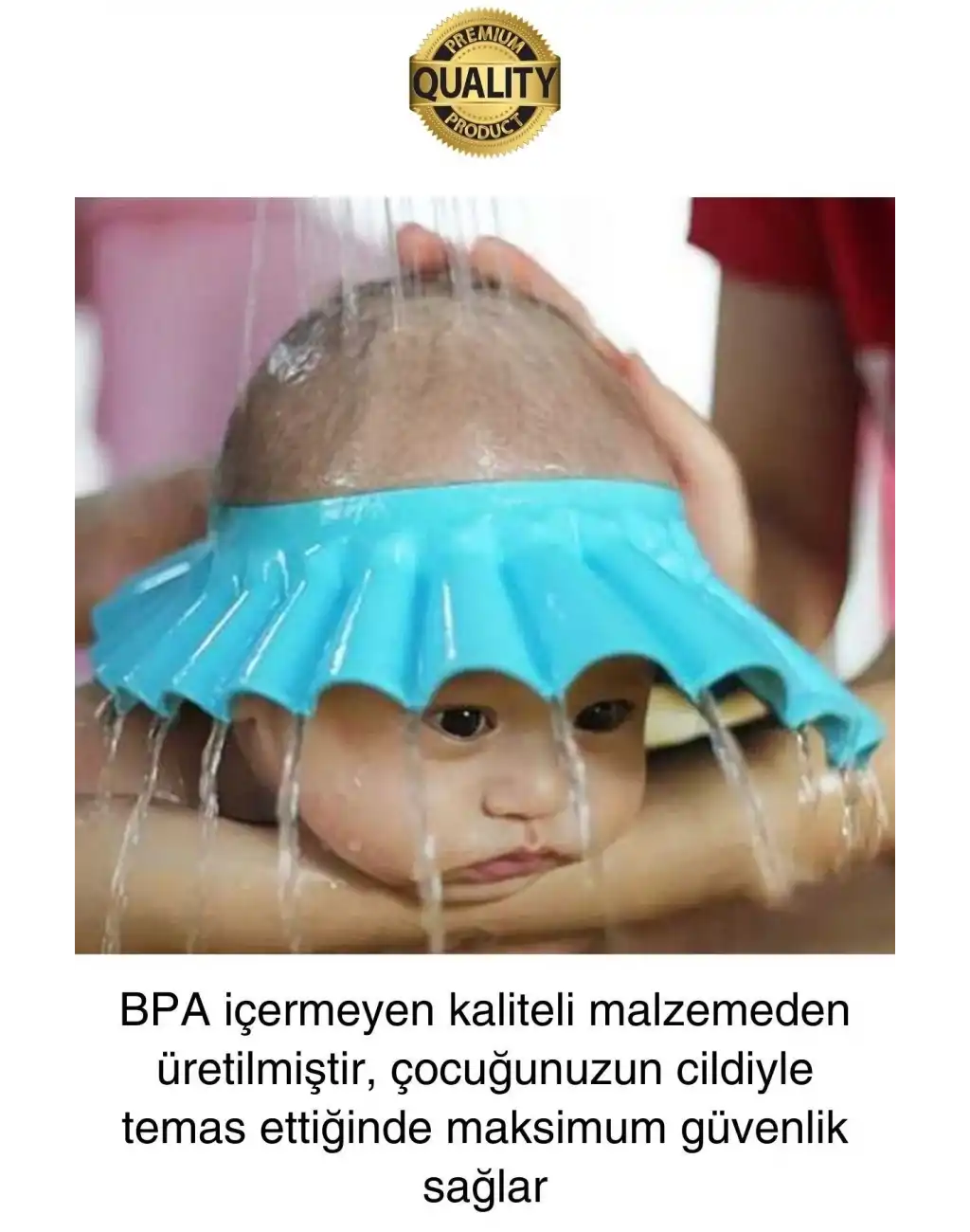 Ayarlanabilir Çocuk Bebek Duş Şapkası Göze Şampuan Su Sabun Kaçmasını Önleyen Koruyucu Banyo