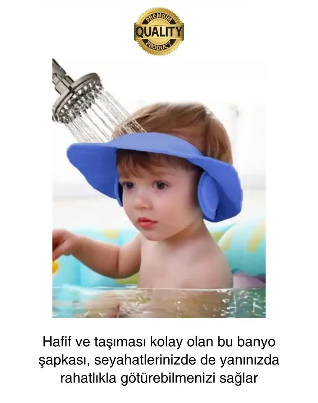 Ayarlanabilir Çocuk Bebek Duş Şapkası Göze Şampuan Su Sabun Kaçmasını Önleyen Koruyucu Banyo