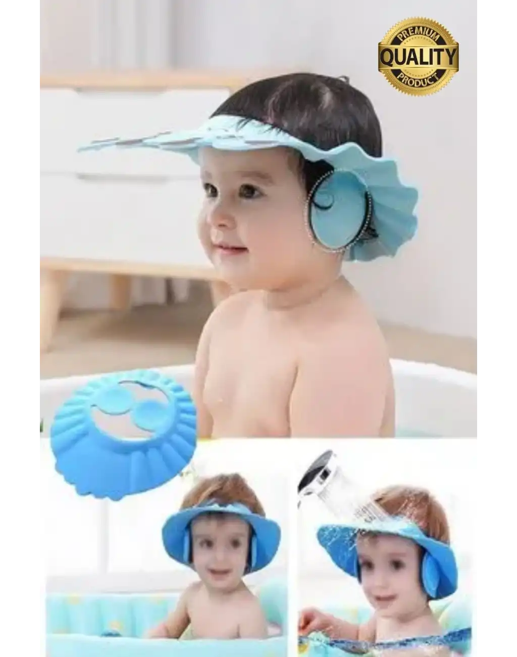 Ayarlanabilir Çocuk Bebek Duş Şapkası Göze Şampuan Su Sabun Kaçmasını Önleyen Koruyucu Banyo