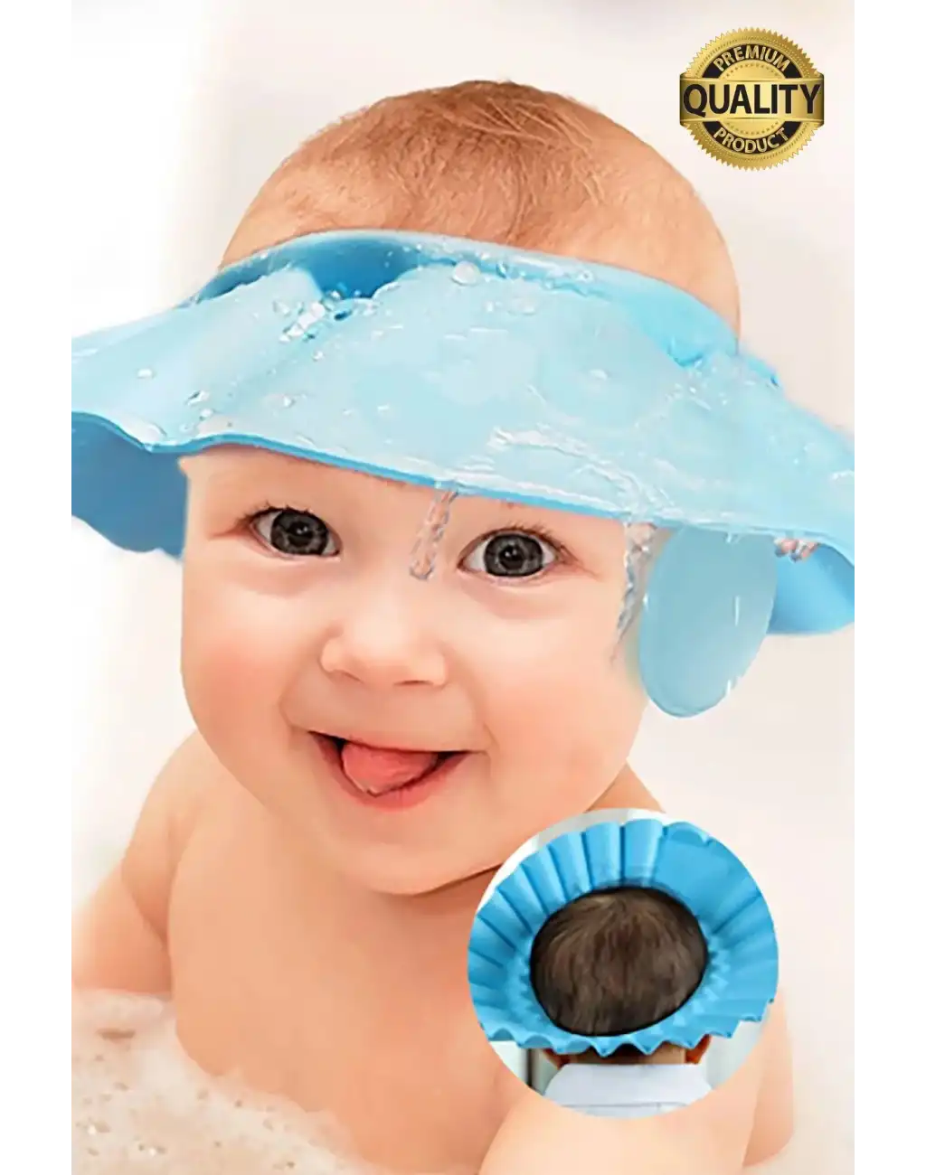 Ayarlanabilir Çocuk Bebek Duş Şapkası Göze Şampuan Su Sabun Kaçmasını Önleyen Koruyucu Banyo