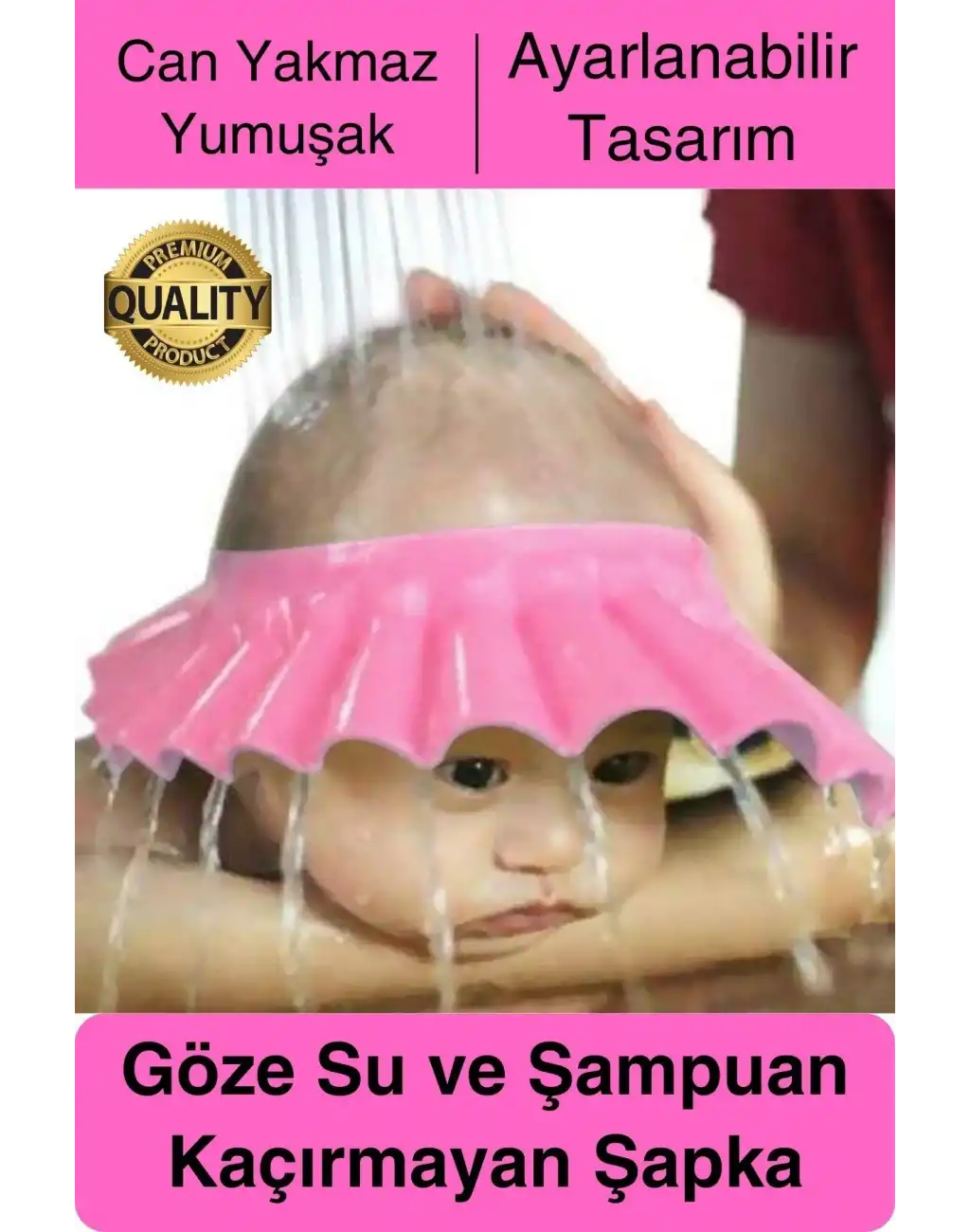 Ayarlanabilir Çocuk Bebek Duş Şapkası Göze Şampuan Su Sabun Kaçmasını Önleyen Koruyucu Banyo