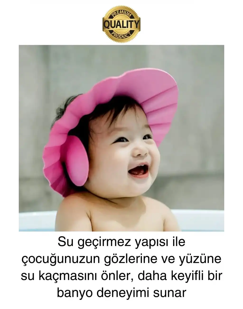Ayarlanabilir Çocuk Bebek Duş Şapkası Göze Şampuan Su Sabun Kaçmasını Önleyen Koruyucu Banyo
