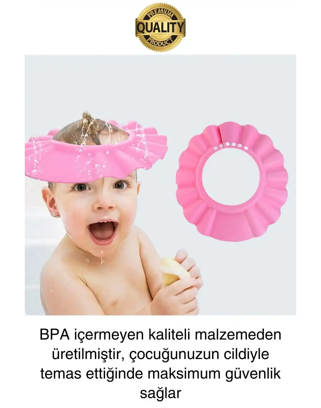 Ayarlanabilir Çocuk Bebek Duş Şapkası Göze Şampuan Su Sabun Kaçmasını Önleyen Koruyucu Banyo