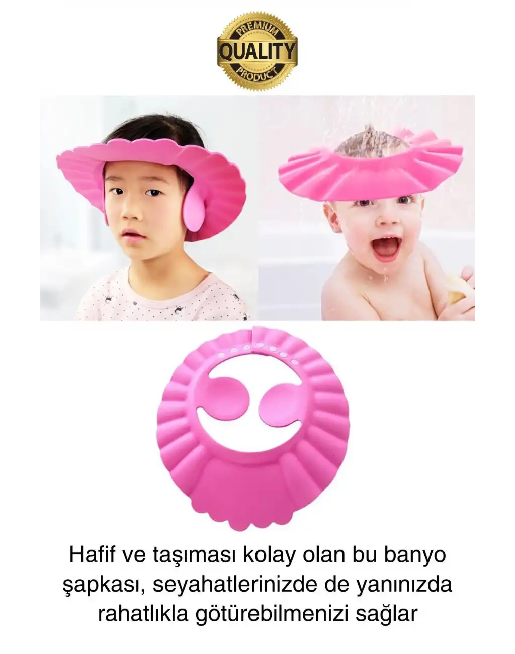 Ayarlanabilir Çocuk Bebek Duş Şapkası Göze Şampuan Su Sabun Kaçmasını Önleyen Koruyucu Banyo
