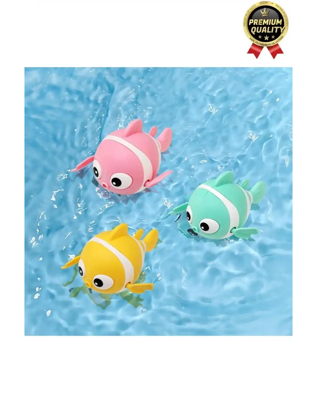 Özel Üretim Banyo Arkadaşı Eğlenceli Bebek Çocuk Renkli Oyuncak Kurmalı Yüzen Hareketli Banyo Balığı