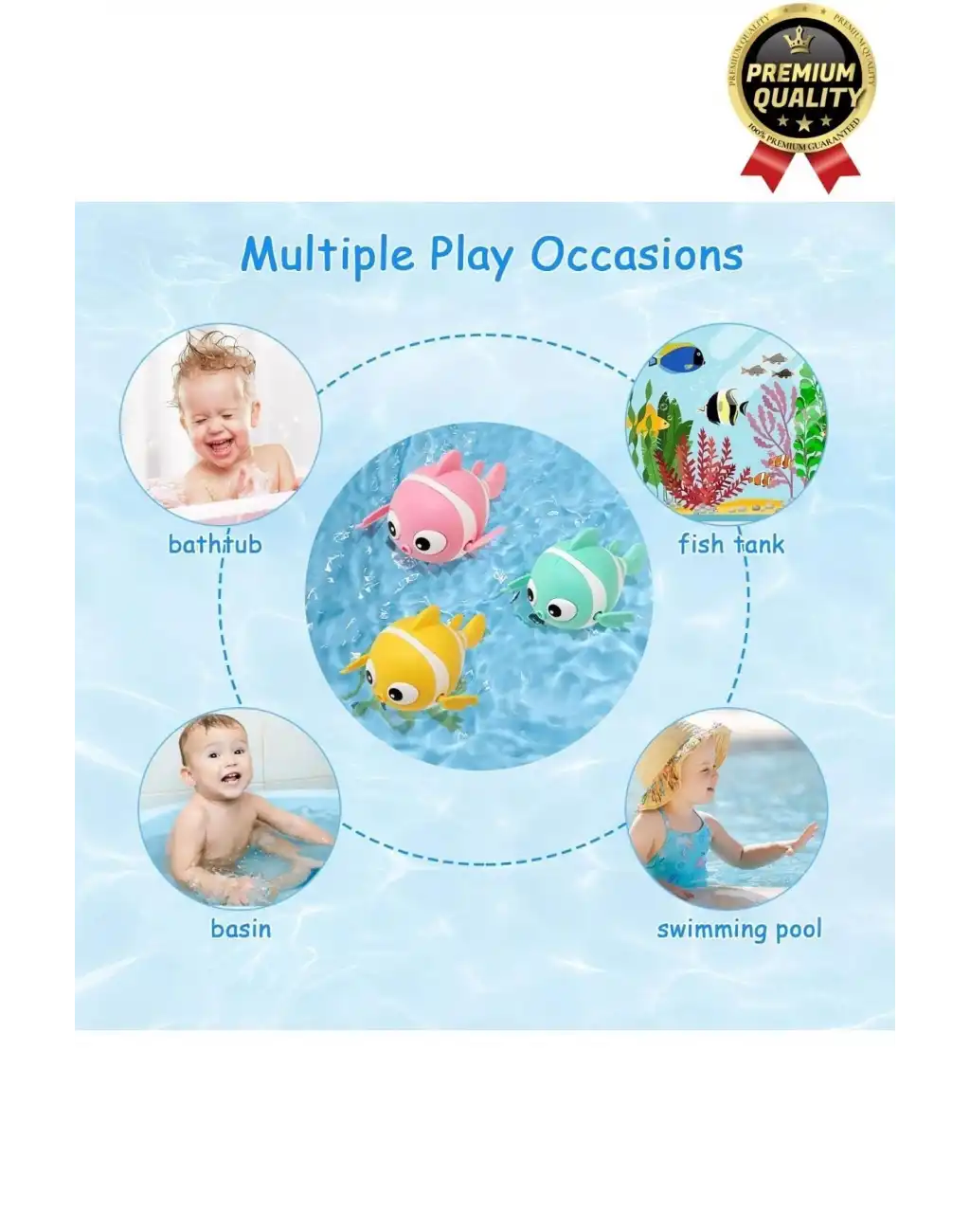 Özel Üretim Banyo Arkadaşı Eğlenceli Bebek Çocuk Renkli Oyuncak Kurmalı Yüzen Hareketli Banyo Balığı