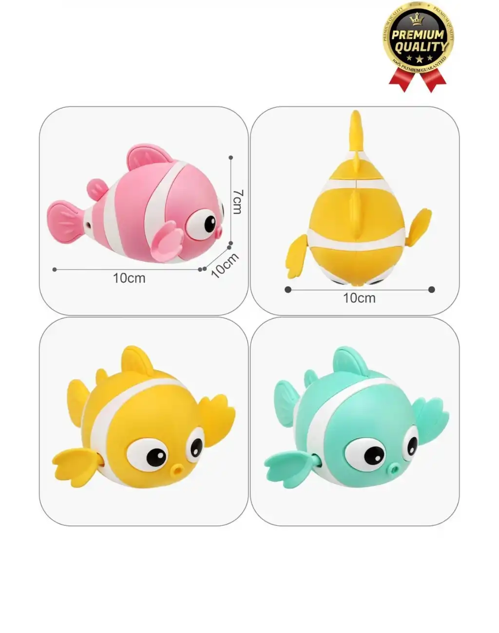 Özel Üretim Banyo Arkadaşı Eğlenceli Bebek Çocuk Renkli Oyuncak Kurmalı Yüzen Hareketli Banyo Balığı