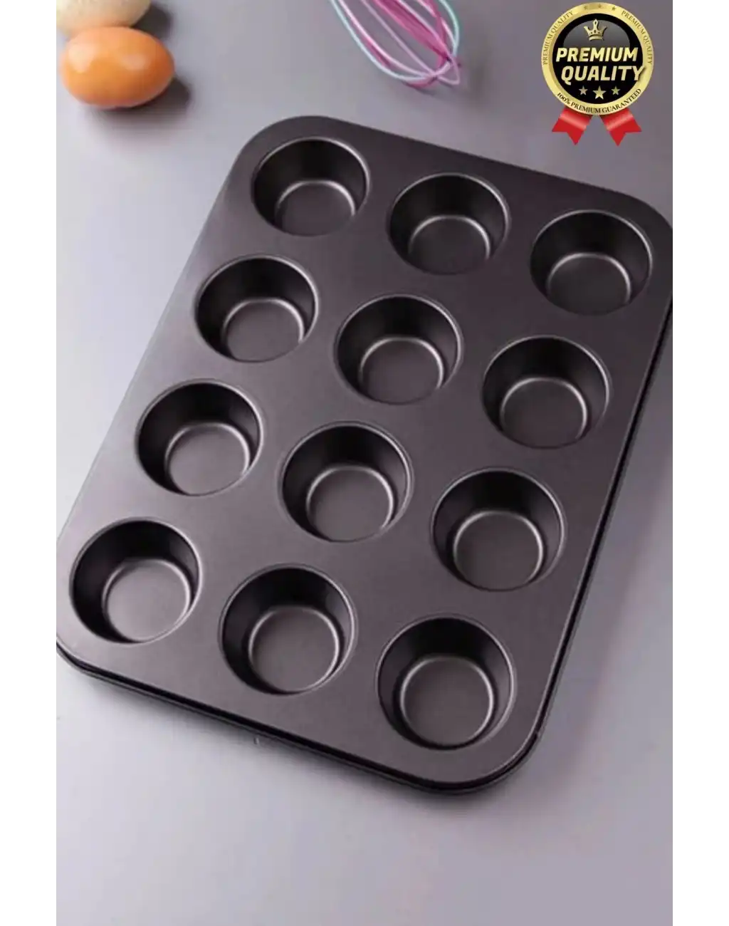 Çok Amaçlı Mutfak Yüksek Isıya Dayanıklı Yıkanabilir Yanmaz Yapışmaz 12li Kek Muffin Cupcake Kalıbı