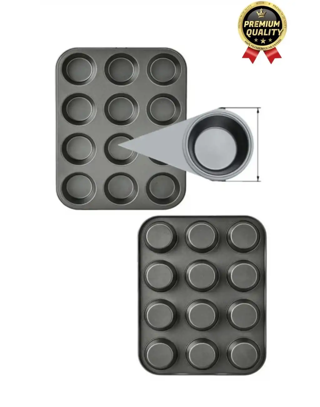 Çok Amaçlı Mutfak Yüksek Isıya Dayanıklı Yıkanabilir Yanmaz Yapışmaz 12li Kek Muffin Cupcake Kalıbı