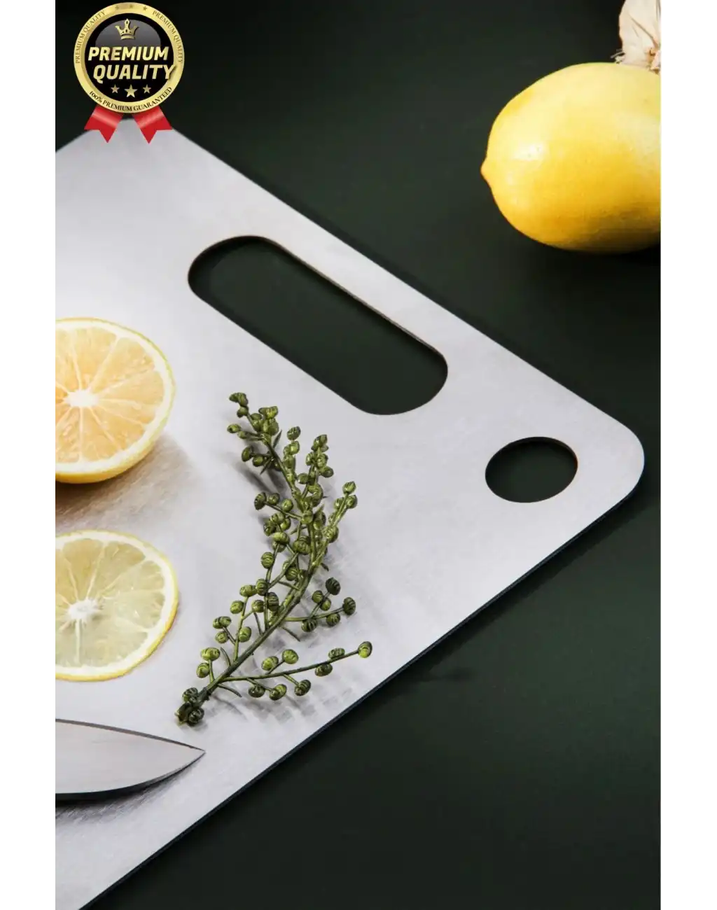 Çok Amaçlı Dayanıklı Kaymaz Yüzey Paslanmaz Çelik Mutfak Sebze Meyve Et Doğrama Lüks Kesme Tahtası