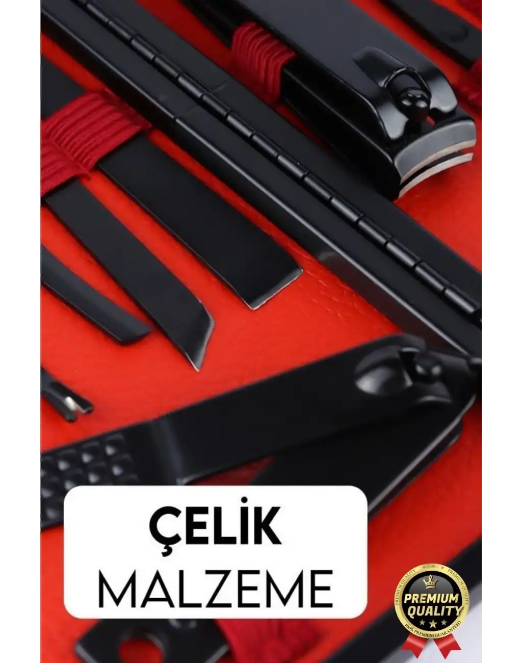 Profesyonel Lüks Paslanmaz Çok Fonksiyonlu El Ayak Tırnak Bakımı Deri Cüzdanlı Manikür Seti 15 Parça