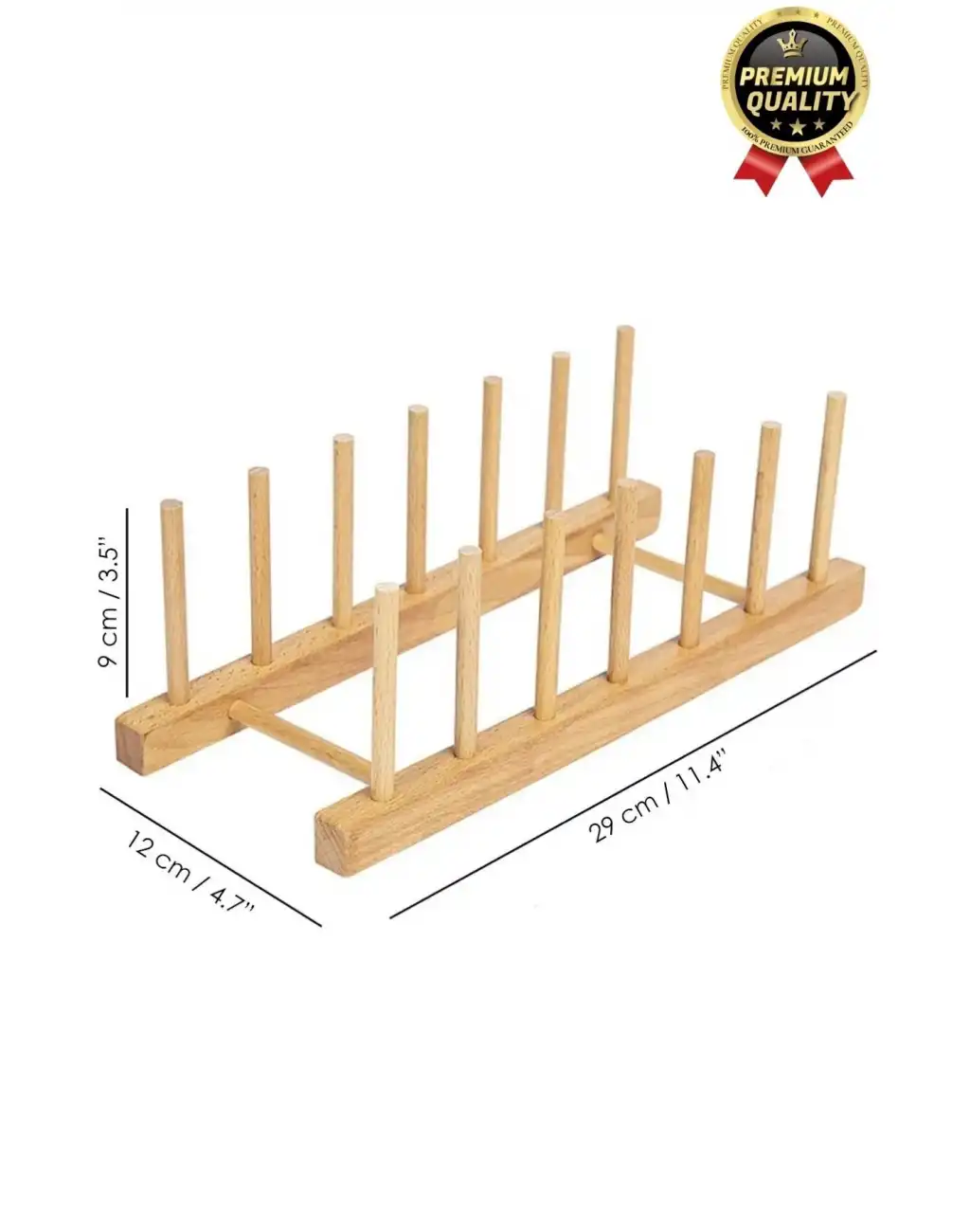 Çok Amaçlı Düzenleyici Bulaşıklık Plak Tabak Kitap Mutfak Organizer 8 Bölmeli Bambu Tabak Standı