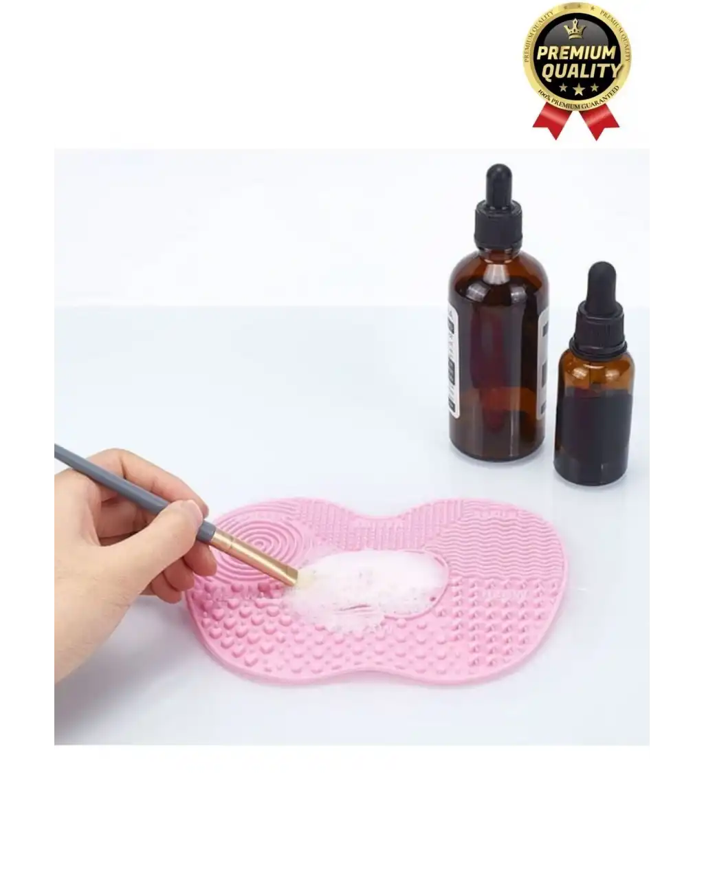 Premium Pratik Kolay Yıkanabilir Kurutulabilir Silikon Makyaj Fırçası Süngeri Temizleme Matı Aparatı