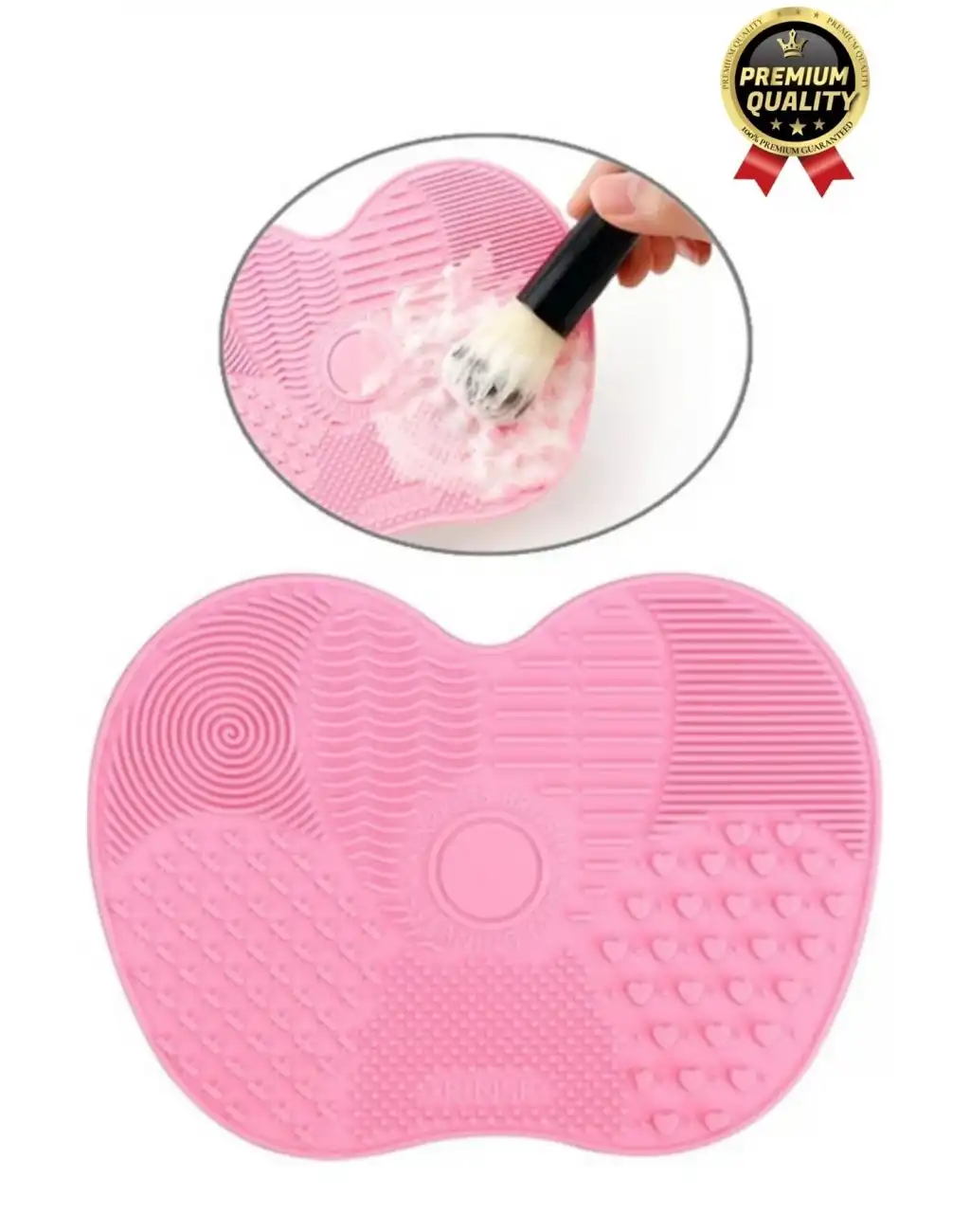 Premium Pratik Kolay Yıkanabilir Kurutulabilir Silikon Makyaj Fırçası Süngeri Temizleme Matı Aparatı