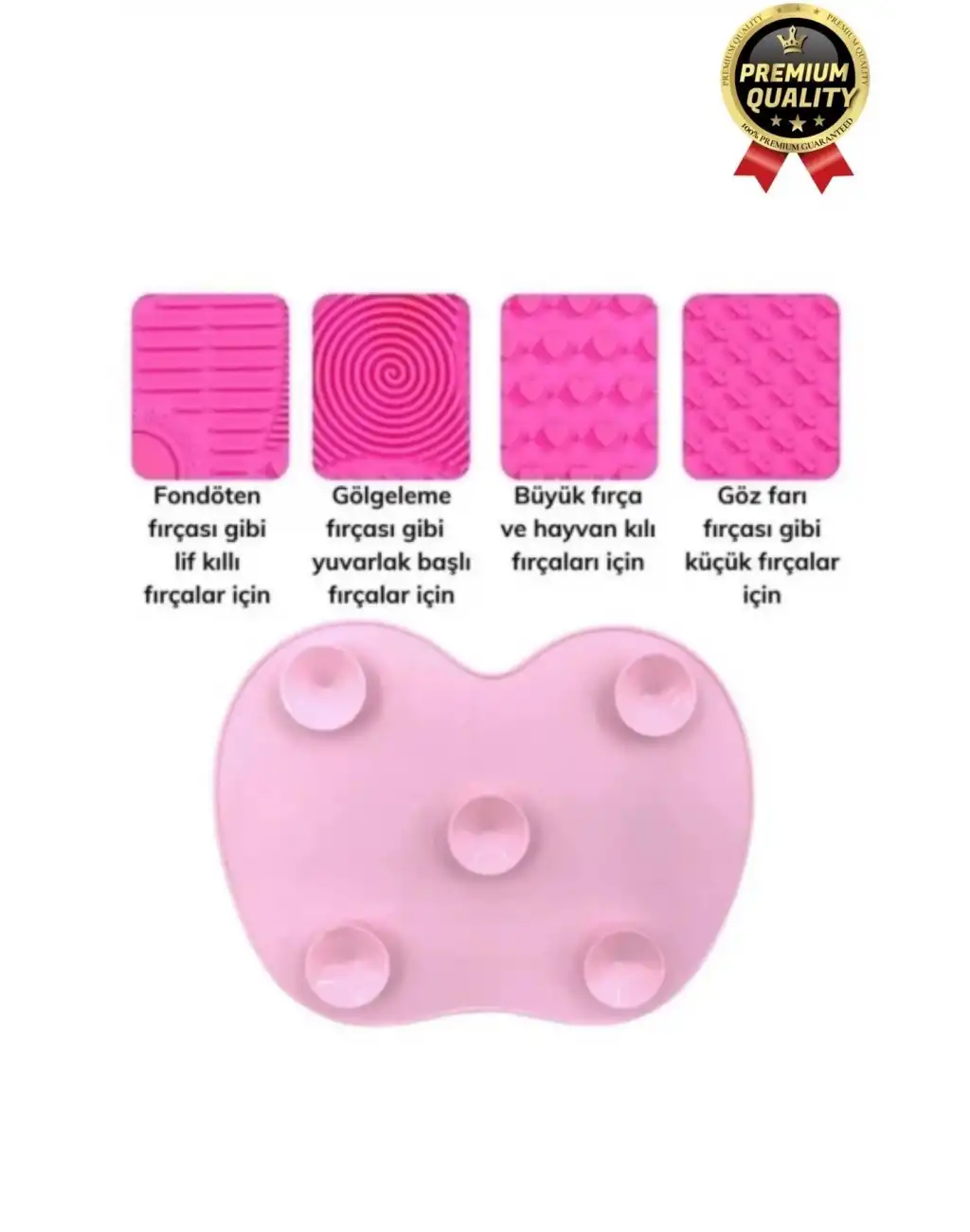 Premium Pratik Kolay Yıkanabilir Kurutulabilir Silikon Makyaj Fırçası Süngeri Temizleme Matı Aparatı