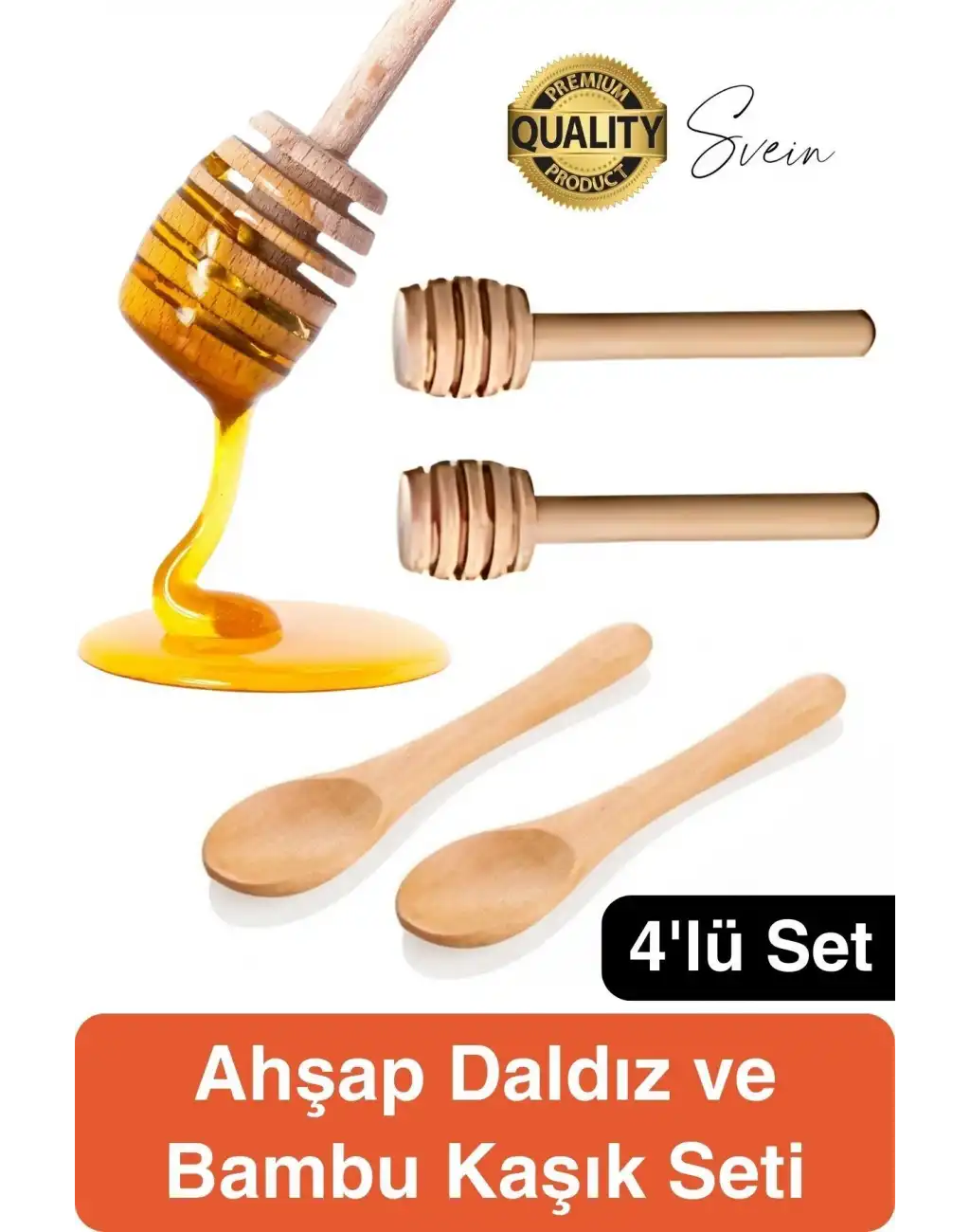 Özel Üretim Bambu Kaşık Ahşap Bal Daldız Seti Petek Tahta Baharat Bal Arısı Karıştırma Reçel Pekmez