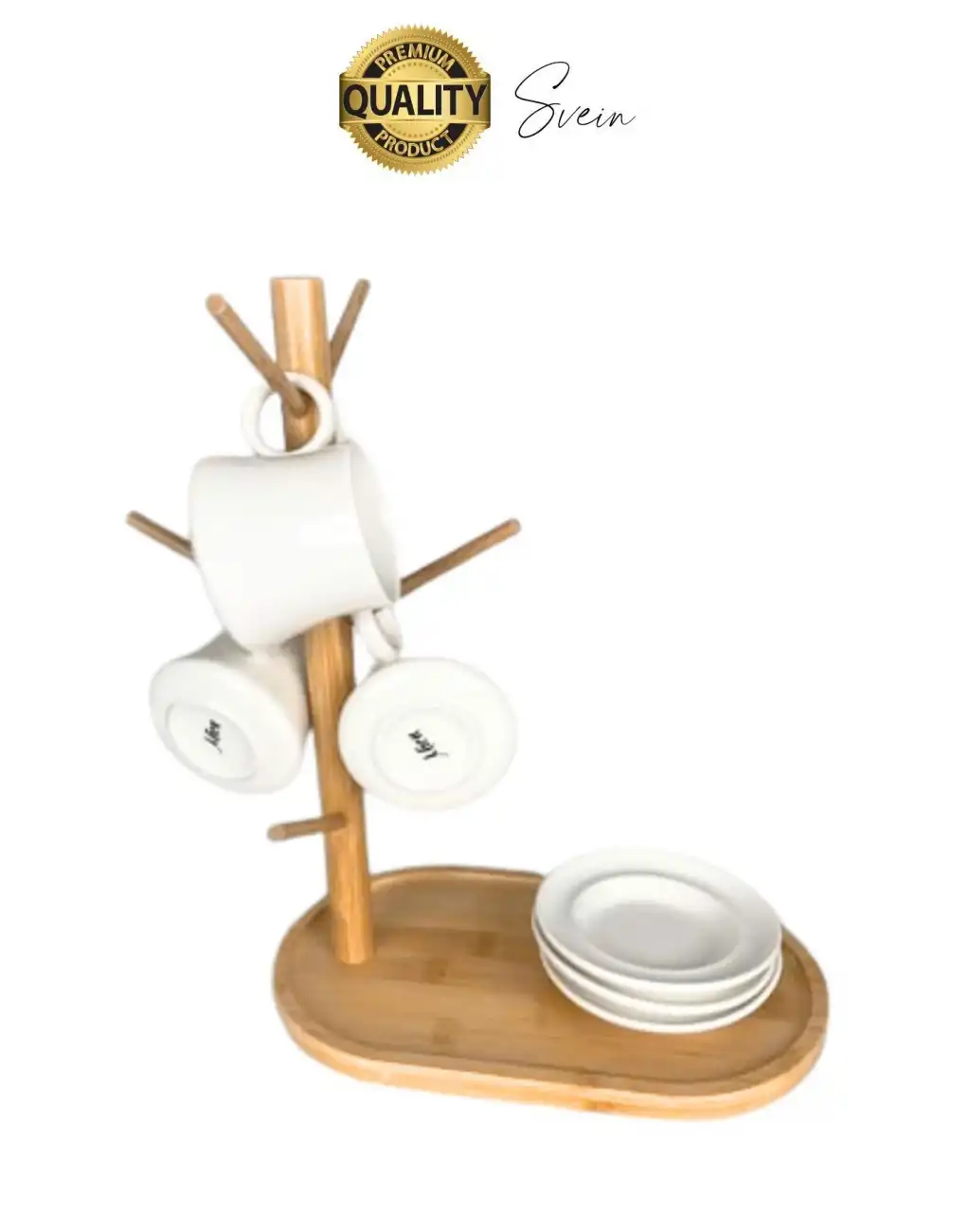 Büyük Geniş Bambu Aksesuar Takı Standı Askılığı Ahşap Anahtar Bardak Kupa Mutfak Raf Organizer