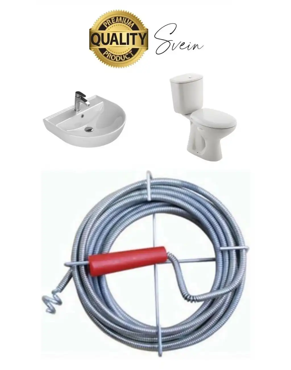 Premium 10 Metre Tıkanıklık Kanal Açma Klozet Gider Açıcı Boru Temizleme Spiral Tel Susta Manuel Uç