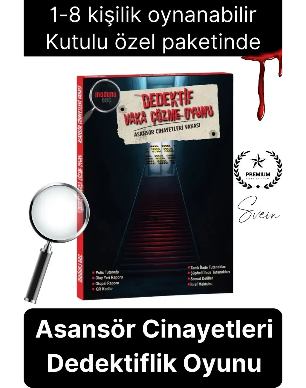 Yeni Seri Katil Kim Bulma Oyunu Kutulu Dedektif Vaka Çözme Grup Aktivitesi Asansör Cinayetleri