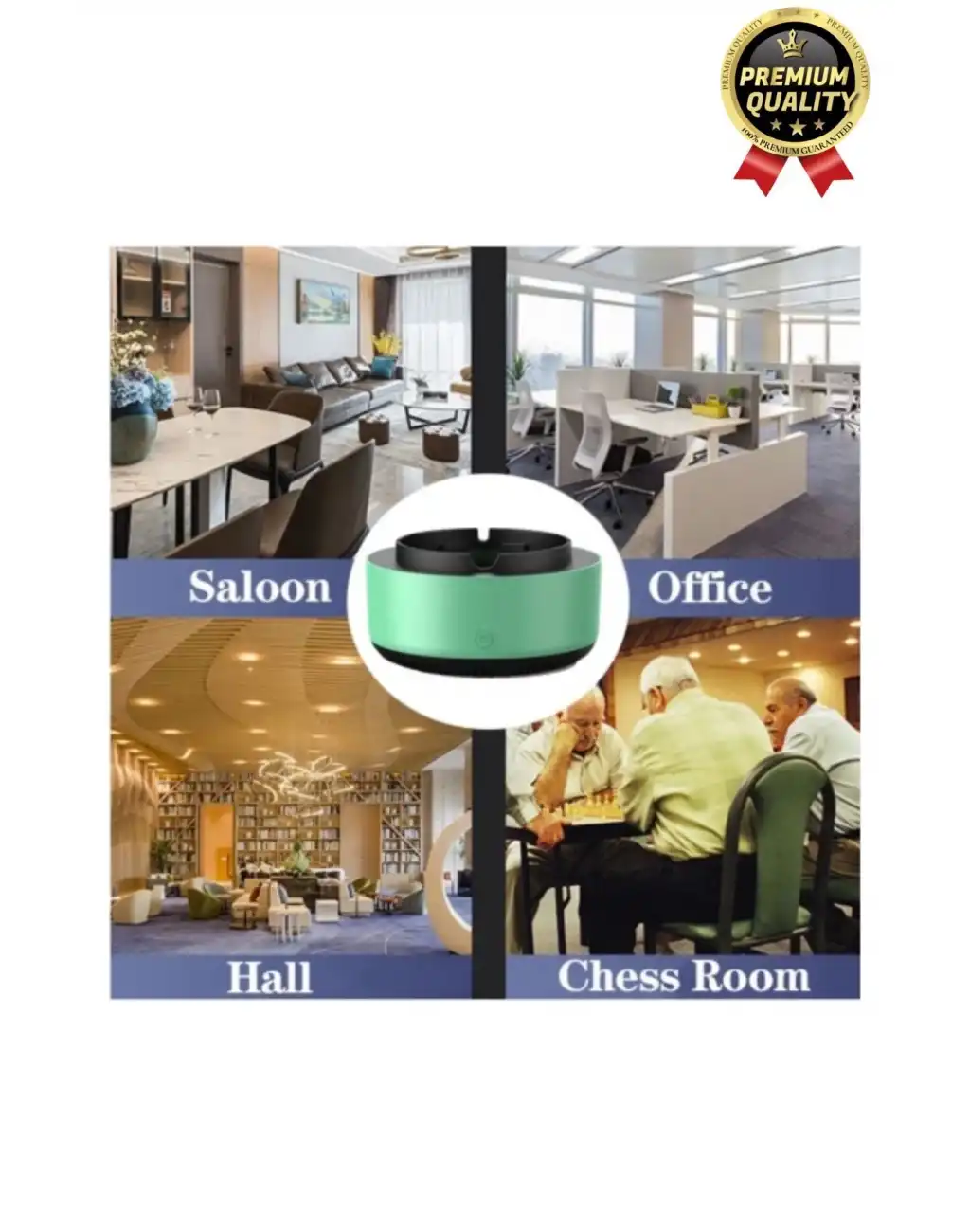 Premium Pratik Dekoratif Pilli Yıkanır Kötü Koku Engelleyen Dumanı İçine Çeken Akıllı Kül Tablası