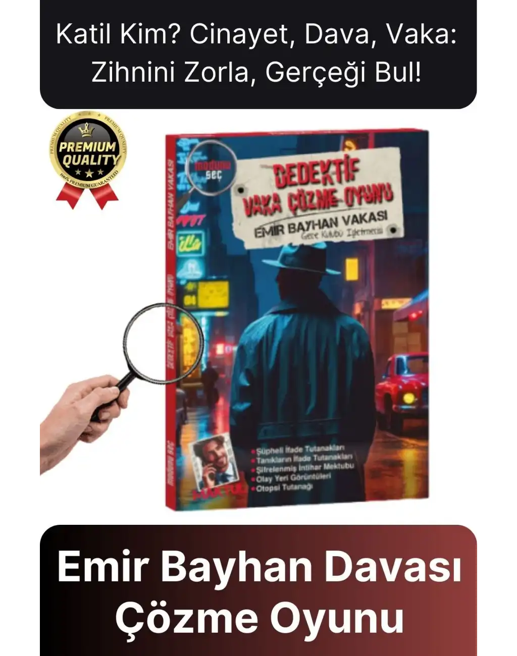 Premium Eğlenceli Kanlı Para Katil Kim Gizli Emir Bayhan Davası Dedektif Cinayet Vaka Çözme Oyunu