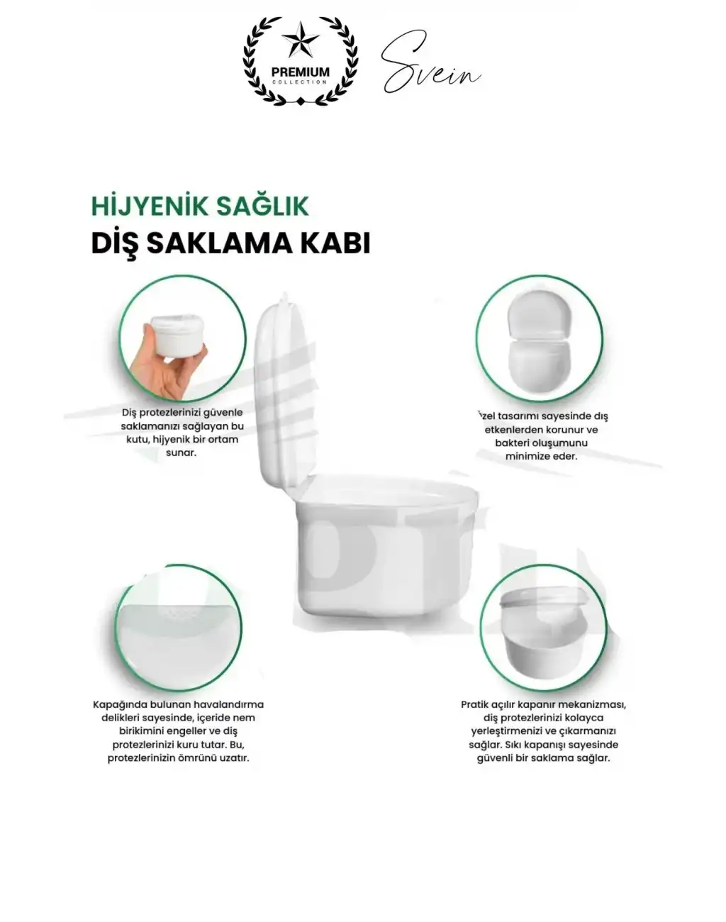 Yüksek Kalite Diş Protezi Saklama Kabı Kutusu Ortodondik Seyahat Ağız Koruyucu Taşınabilir Hijyenik