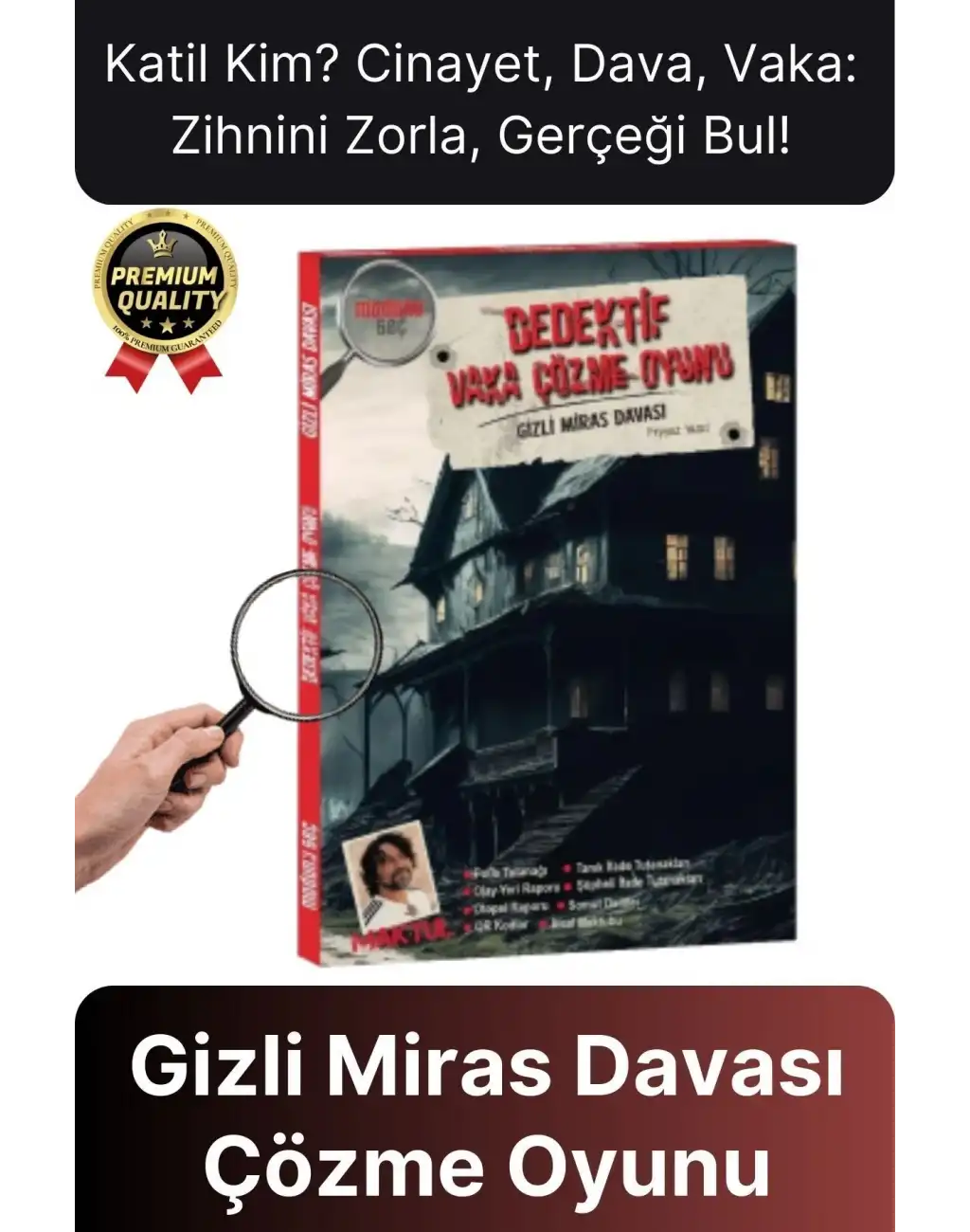 Premium Eğlenceli Kanlı Para Katil Kim Çok Gizli Miras Davası Dedektif Cinayet Vaka Çözme Oyunu