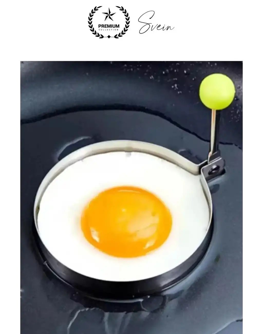 Premium Yanmaz Yapışmaz Paslanmaz Metal Yuvarlak Omlet Krep Kalıbı Tava Sahanda Yumurta Pankek