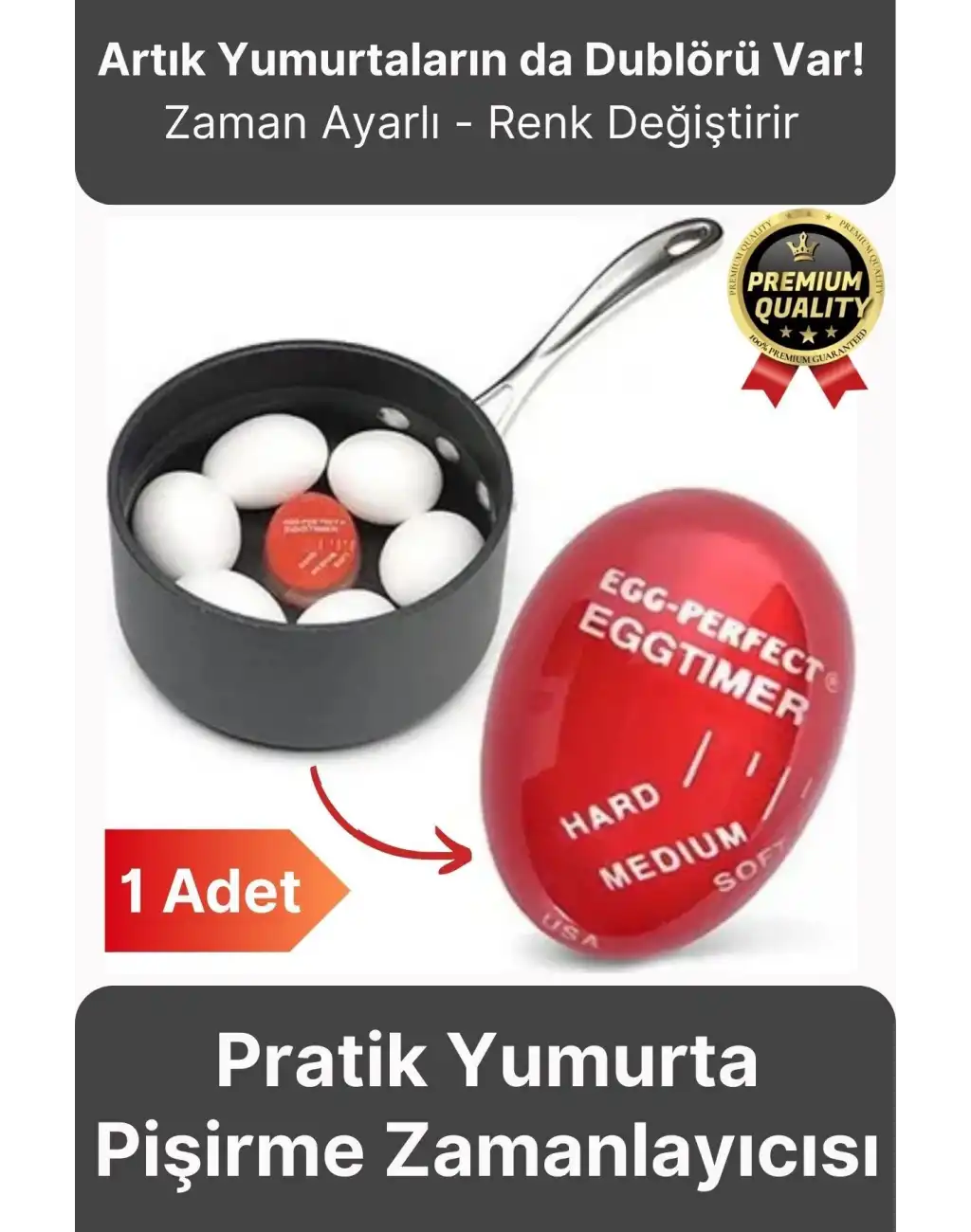 Özel Üretim Pratik Zaman Ayarlı Renk Değiştiren Dublör Yumurta Pişirme Haşlama Zamanlayıcısı 1 Adet