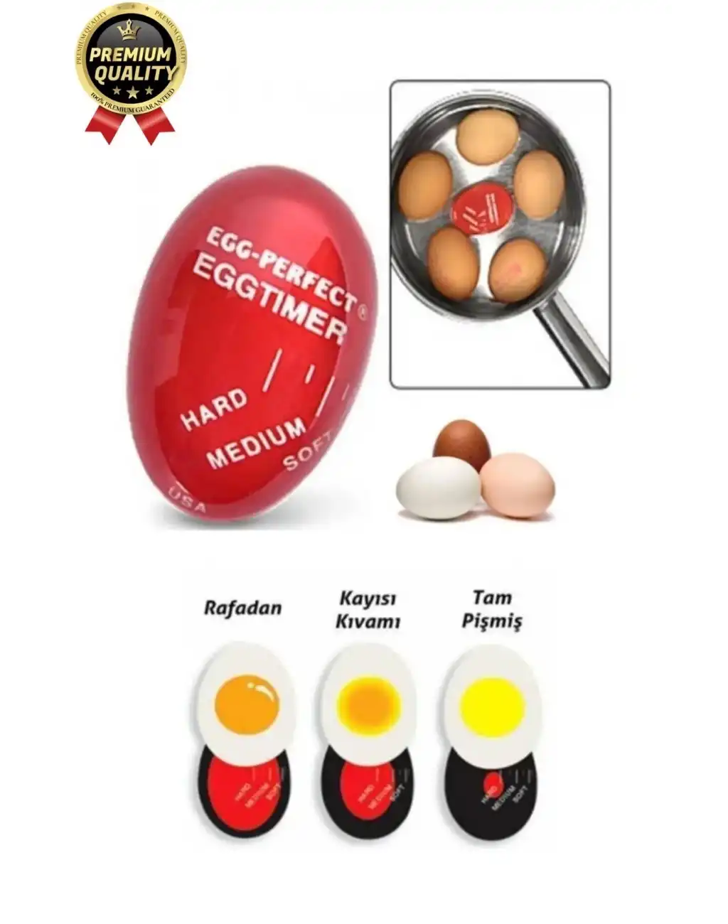 Özel Üretim Pratik Zaman Ayarlı Renk Değiştiren Dublör Yumurta Pişirme Haşlama Zamanlayıcısı 1 Adet