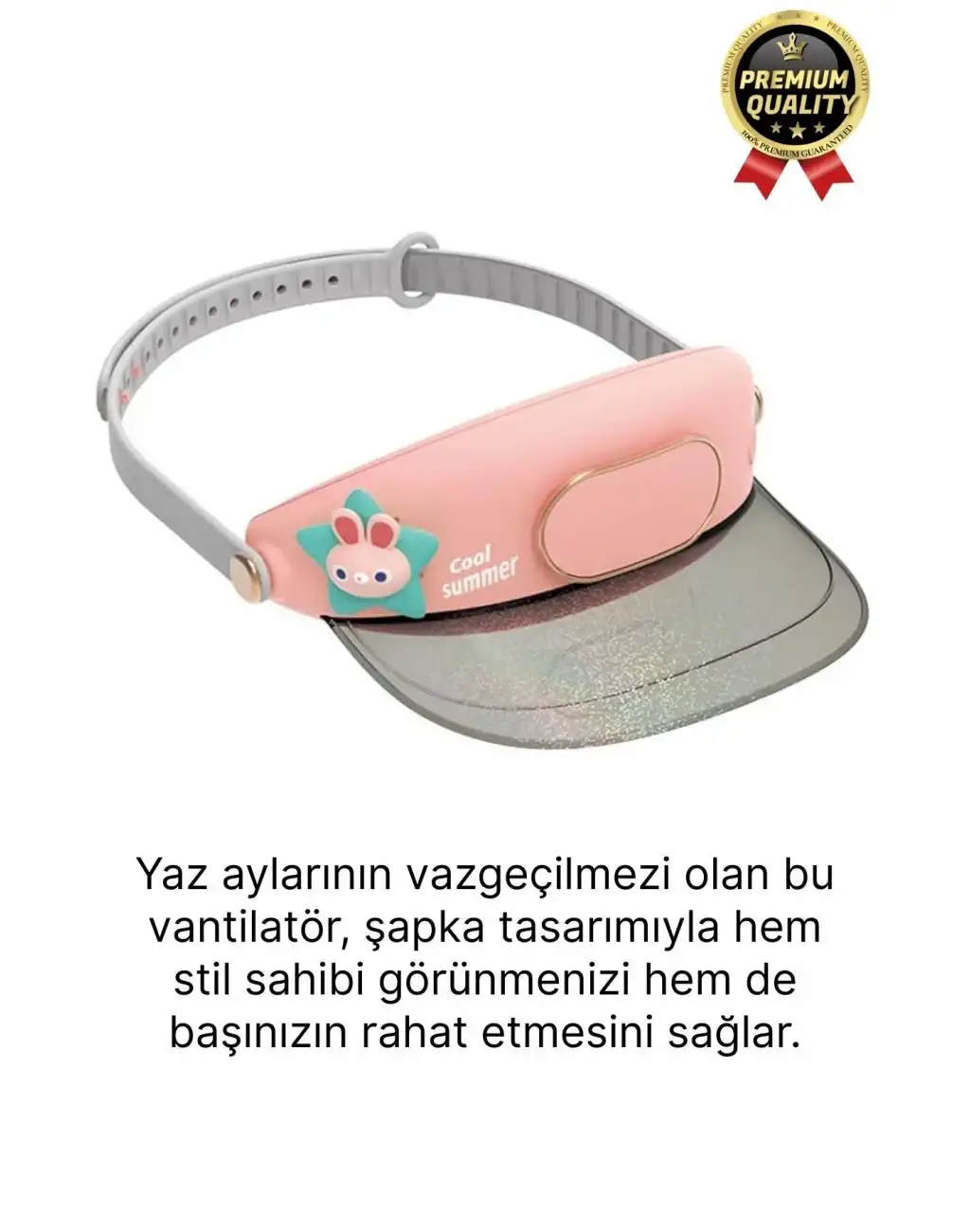 Premium 3 Kademe Ayarlanabilir Usb Şarjlı Sıcak Güneş Yaz Soğutucu Fan Özellikli Şapkalı Vantilatör