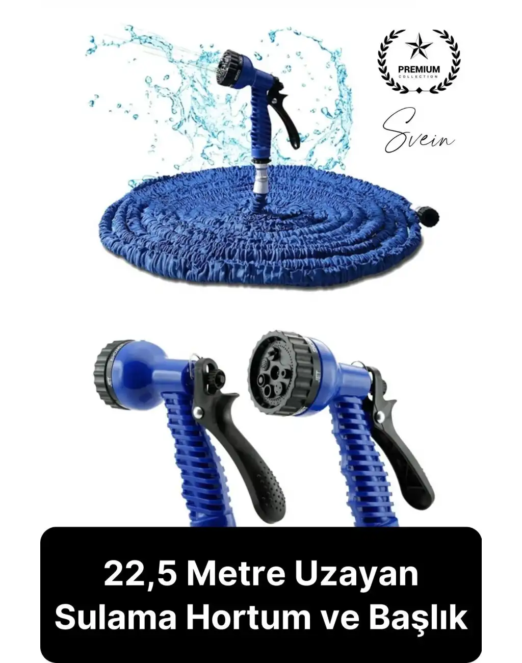 7 Kademeli Tabancalı Uzayabilen Esnek 22.5 Metre Sihirli Bahçe Sulama Başlık Araç Yıkama Hortumu