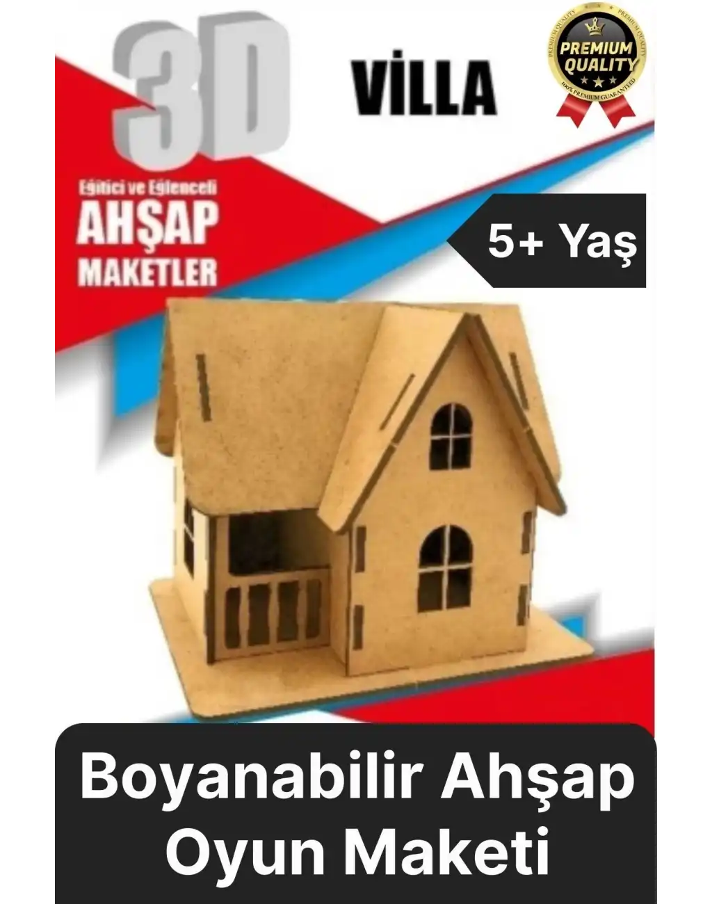 Premium Çocuk Eğitici Öğretici Zeka Geliştirici Boyanabilir 3 Boyutlu Demonte Ahşap Oyun Maketi