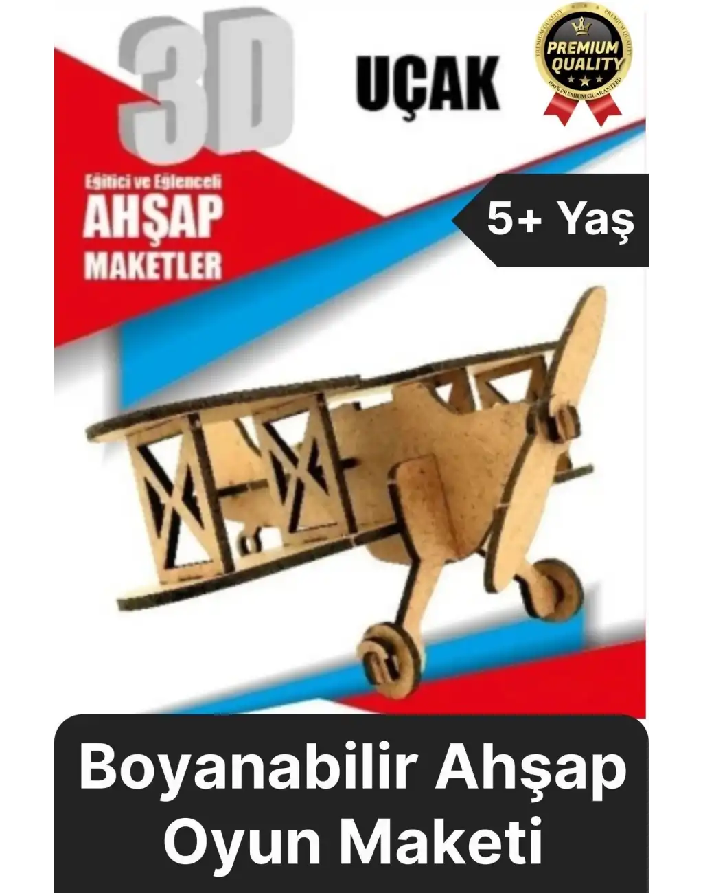 Premium Çocuk Eğitici Öğretici Zeka Geliştirici Boyanabilir 3 Boyutlu Demonte Ahşap Oyun Maketi