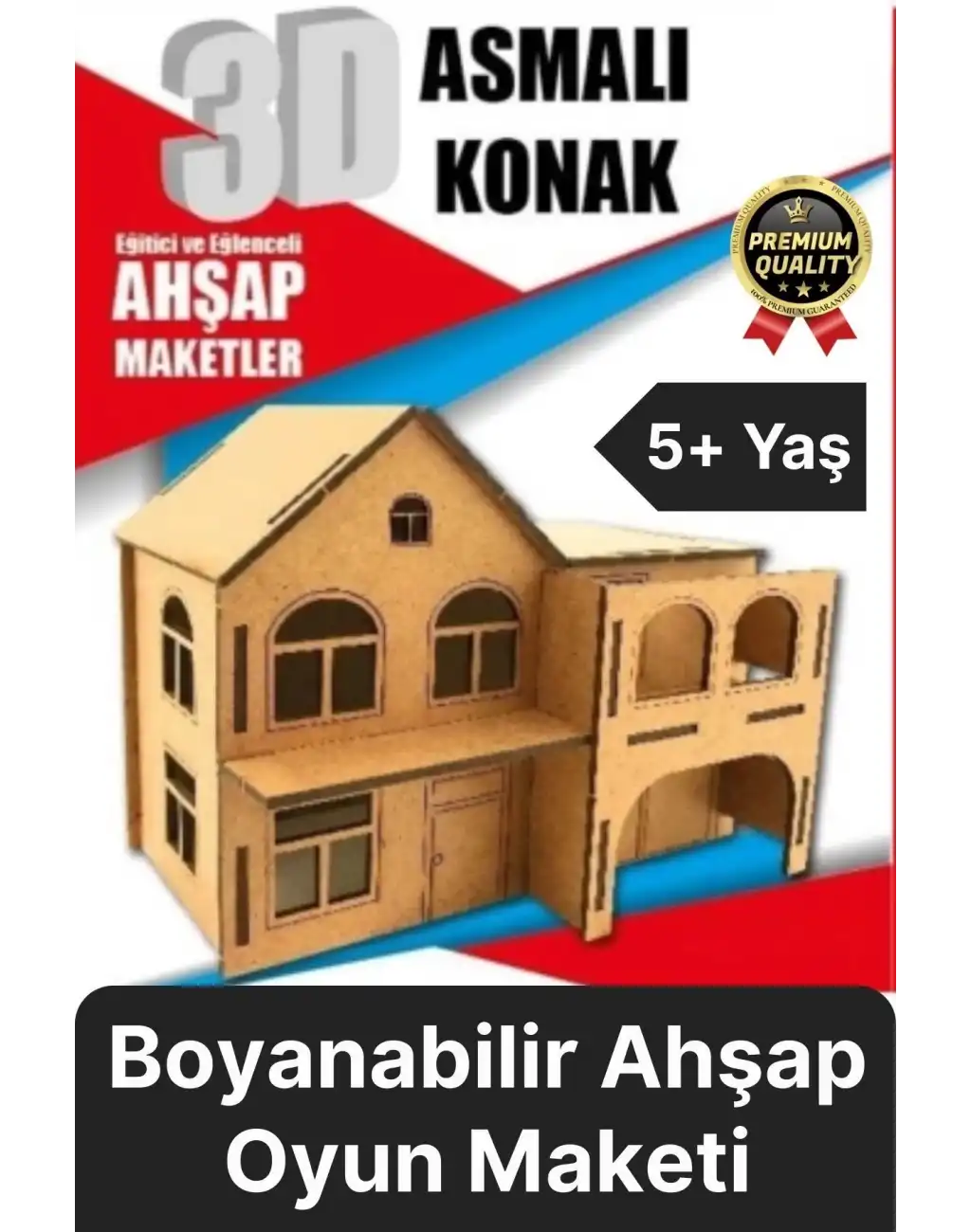 Premium Çocuk Eğitici Öğretici Zeka Geliştirici Boyanabilir 3 Boyutlu Demonte Ahşap Oyun Maketi