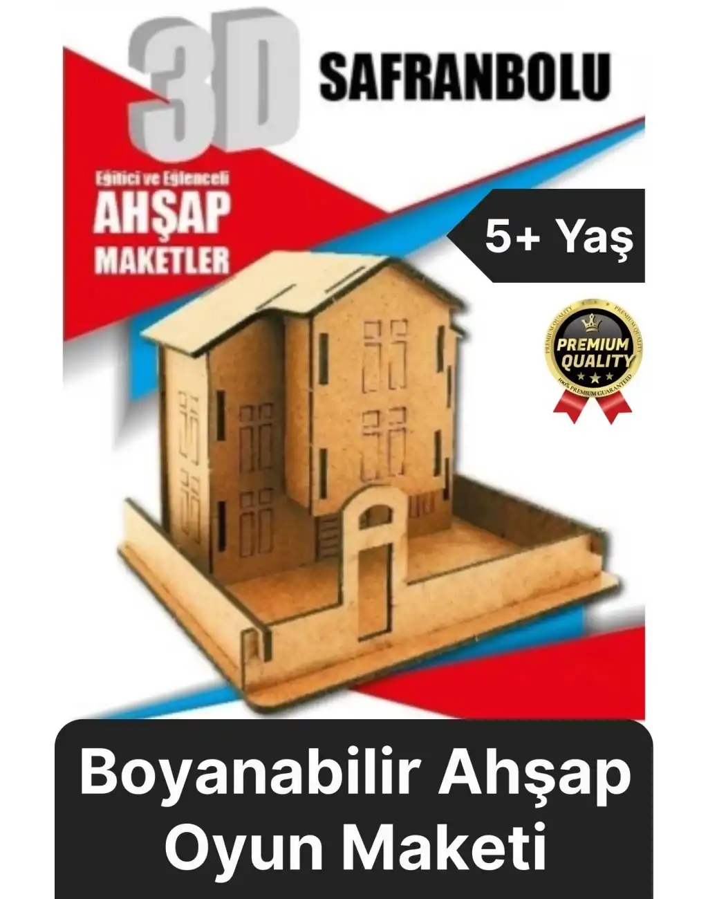 Premium Çocuk Eğitici Öğretici Zeka Geliştirici Boyanabilir 3 Boyutlu Demonte Ahşap Oyun Maketi