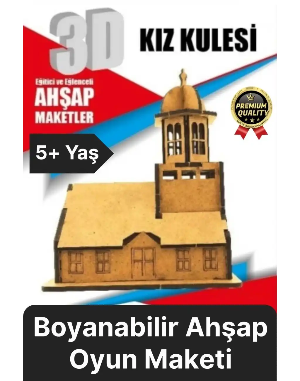 Premium Çocuk Eğitici Öğretici Zeka Geliştirici Boyanabilir 3 Boyutlu Demonte Ahşap Oyun Maketi