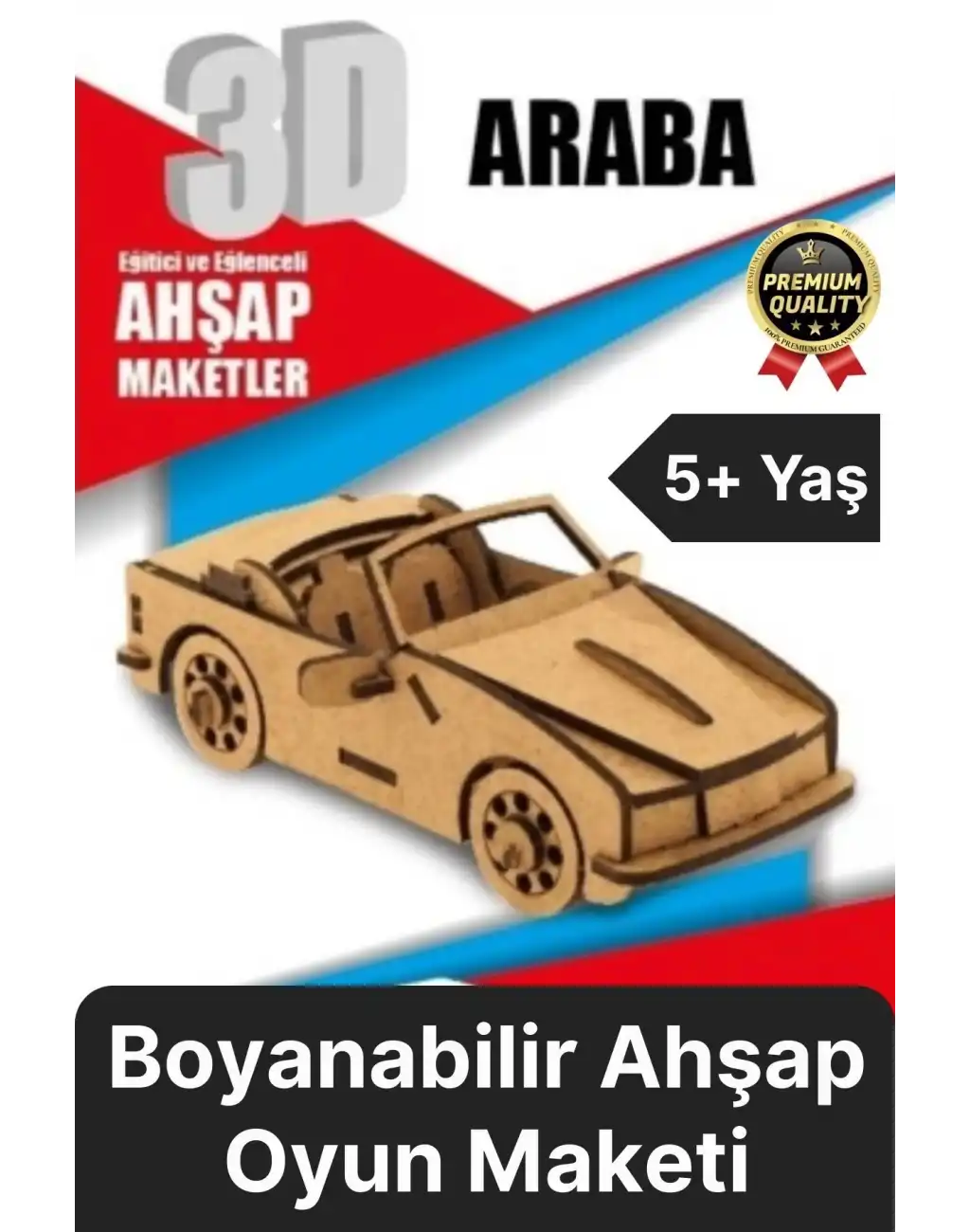 Premium Çocuk Eğitici Öğretici Zeka Geliştirici Boyanabilir 3 Boyutlu Demonte Ahşap Oyun Maketi