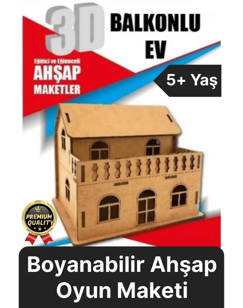 Premium Çocuk Eğitici Öğretici Zeka Geliştirici Boyanabilir 3 Boyutlu Demonte Ahşap Oyun Maketi